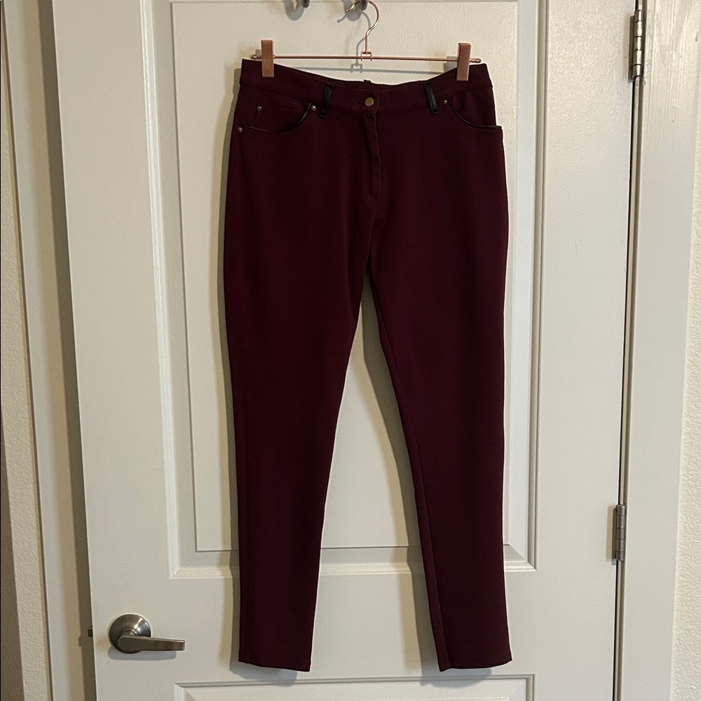 NWOT Zara W&B Collection Burgundy Skinny Jeans
